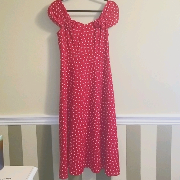 Red & White Polka Dot Dress - Sz 6 - Picture 2 of 8